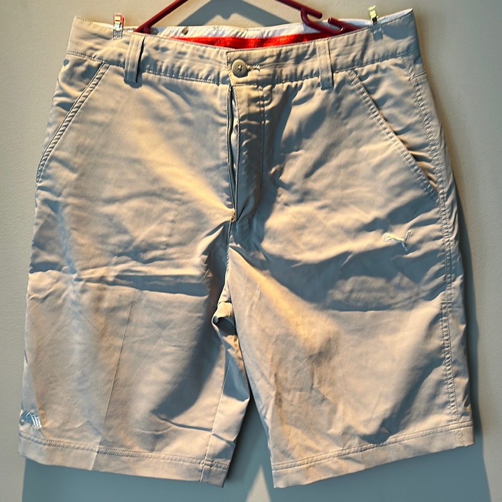 Sergio Rossi for Puma Tan Flat Front Shorts
